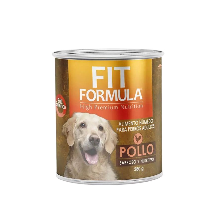 Fit formula lata pollo alimento húmedo para perros 280 GR