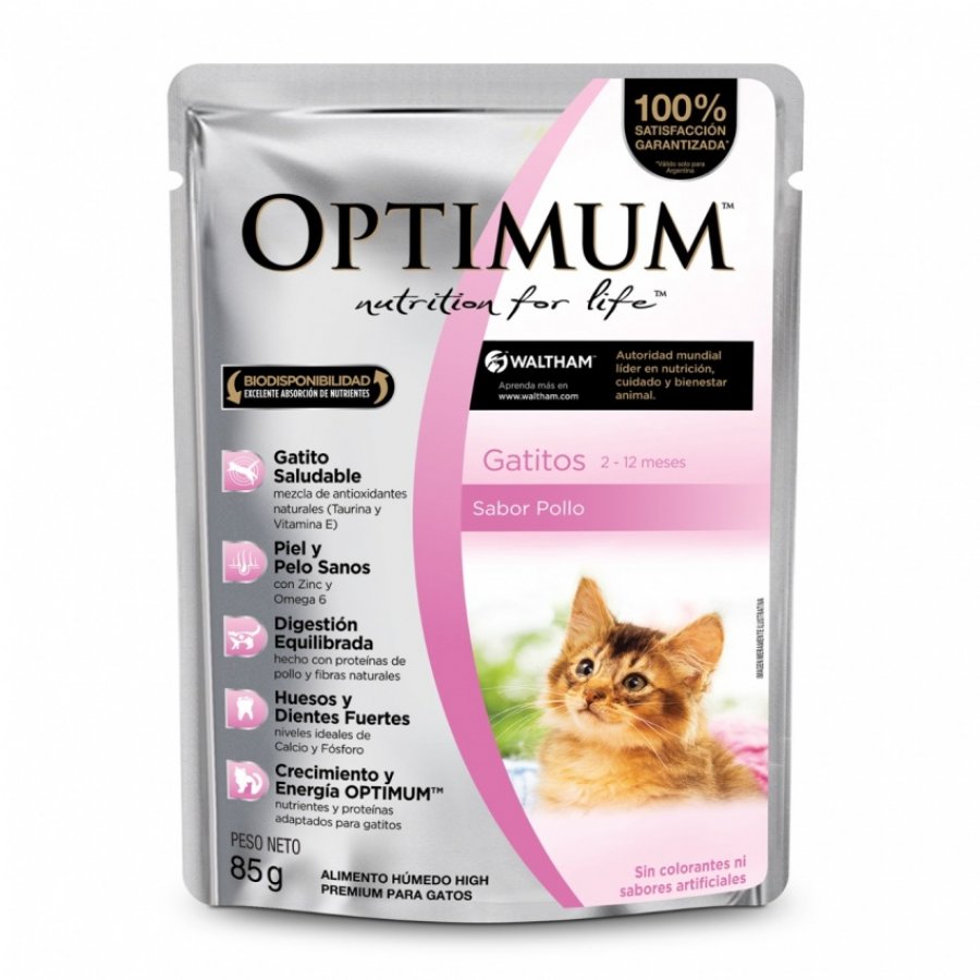 Optimum pouch gato kitten pollo 85GR