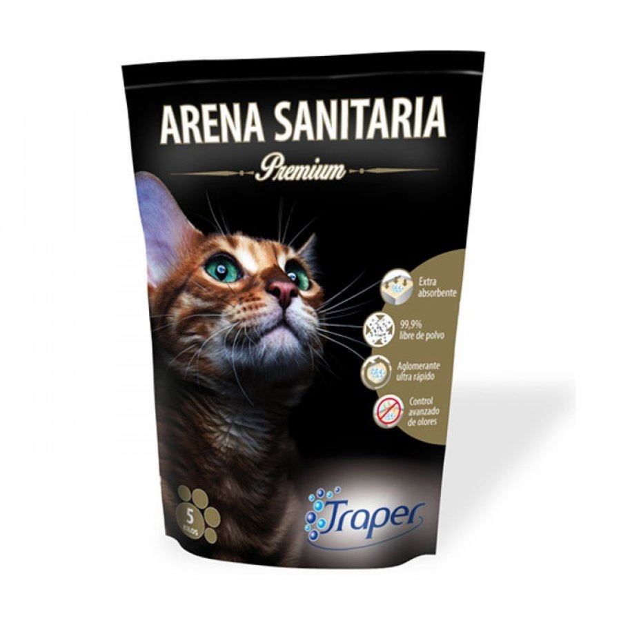 Arena para gatos sanitaria premium traper 5 KG